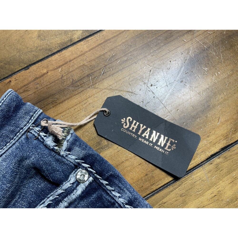 Shyanne Mid Rise Bootcut Embroidered Womens Jeans 32x32 Thick Stitching NWT - Picture 5 of 14